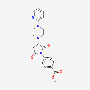 molecular formula C21H22N4O4 B5167544 Methyl 4-{2,5-dioxo-3-[4-(pyridin-2-yl)piperazin-1-yl]pyrrolidin-1-yl}benzoate 