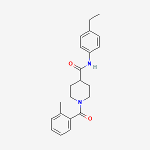 molecular formula C22H26N2O2 B5167880 N-(4-ethylphenyl)-1-(2-methylbenzoyl)piperidine-4-carboxamide 