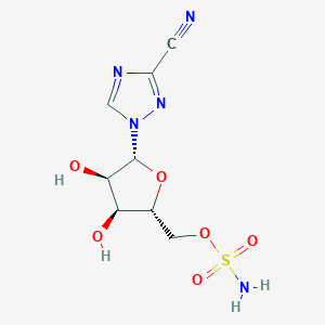 molecular formula C8H11N5O6S B051679 1-(5'-O-Sulfamoyl-beta-D-ribofuranosyl)(1,2,4)triazole-3-carbonitrile CAS No. 123124-30-1