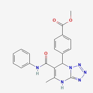 molecular formula C20H18N6O3 B5167920 METHYL 4-[5-METHYL-6-(PHENYLCARBAMOYL)-4H,7H-[1,2,3,4]TETRAZOLO[1,5-A]PYRIMIDIN-7-YL]BENZOATE 