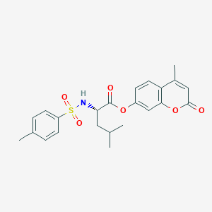 molecular formula C23H25NO6S B051681 (S)-4-methyl-2-oxo-2H-chromen-7-yl 4-methyl-2-(4-methylphenylsulfonamido)pentanoate CAS No. 152061-78-4