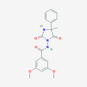 3,5-dimethoxy-N-(4-methyl-2,5-dioxo-4-phenylimidazolidin-1-yl)benzamide
