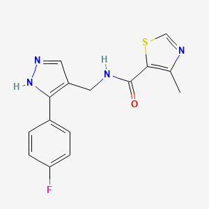 molecular formula C15H13FN4OS B5168445 N-{[3-(4-fluorophenyl)-1H-pyrazol-4-yl]methyl}-4-methyl-1,3-thiazole-5-carboxamide 