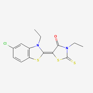 molecular formula C14H13ClN2OS3 B5168451 5-(5-chloro-3-ethyl-1,3-benzothiazol-2(3H)-ylidene)-3-ethyl-2-thioxo-1,3-thiazolidin-4-one 