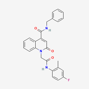 molecular formula C26H22FN3O3 B5168645 N-BENZYL-1-{[(4-FLUORO-2-METHYLPHENYL)CARBAMOYL]METHYL}-2-OXO-1,2-DIHYDROQUINOLINE-4-CARBOXAMIDE 