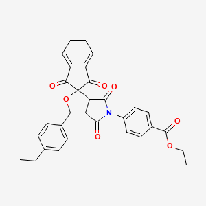 molecular formula C31H25NO7 B5168678 Ethyl 4-[4-(4-ethylphenyl)-1,3,9,11-tetraoxospiro[2,4,5,6,3a,6a-hexahydro-5-ox a-2-azapentalene-6,2'-2-hydrocyclopenta[1,2-a]benzene]-2-yl]benzoate 