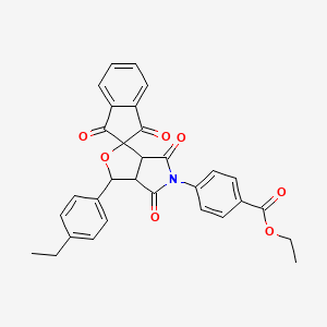 ethyl 4-[3-(4-ethylphenyl)-1',3',4,6-tetraoxo-1',3',3a,4,6,6a-hexahydrospiro[furo[3,4-c]pyrrole-1,2'-inden]-5(3H)-yl]benzoate