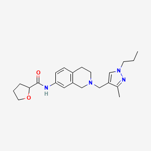 molecular formula C22H30N4O2 B5168812 N-[2-[(3-methyl-1-propylpyrazol-4-yl)methyl]-3,4-dihydro-1H-isoquinolin-7-yl]oxolane-2-carboxamide 