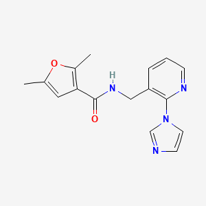 molecular formula C16H16N4O2 B5168864 N-{[2-(1H-imidazol-1-yl)-3-pyridinyl]methyl}-2,5-dimethyl-3-furamide 