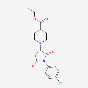 molecular formula C18H21ClN2O4 B5168895 Ethyl 1-[1-(4-chlorophenyl)-2,5-dioxopyrrolidin-3-yl]piperidine-4-carboxylate 