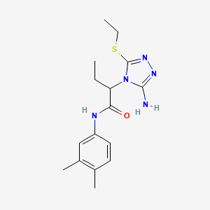 molecular formula C16H23N5OS B5168940 2-(3-amino-5-ethylsulfanyl-1,2,4-triazol-4-yl)-N-(3,4-dimethylphenyl)butanamide 