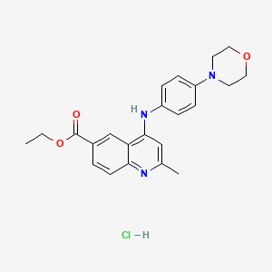 molecular formula C23H26ClN3O3 B5168946 Ethyl 2-methyl-4-(4-morpholin-4-ylanilino)quinoline-6-carboxylate;hydrochloride 