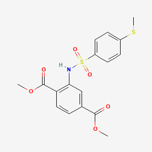 molecular formula C17H17NO6S2 B5169074 dimethyl 2-({[4-(methylthio)phenyl]sulfonyl}amino)terephthalate 