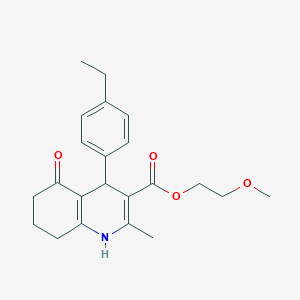 molecular formula C22H27NO4 B5169092 2-Methoxyethyl 4-(4-ethylphenyl)-2-methyl-5-oxo-1,4,5,6,7,8-hexahydroquinoline-3-carboxylate 