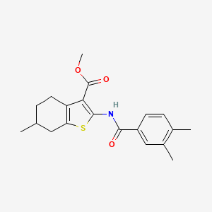 molecular formula C20H23NO3S B5169120 methyl 2-[(3,4-dimethylbenzoyl)amino]-6-methyl-4,5,6,7-tetrahydro-1-benzothiophene-3-carboxylate 