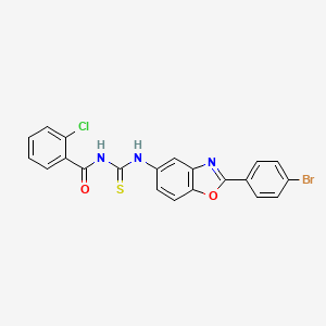 molecular formula C21H13BrClN3O2S B5169129 N-{[2-(4-bromophenyl)-1,3-benzoxazol-5-yl]carbamothioyl}-2-chlorobenzamide 