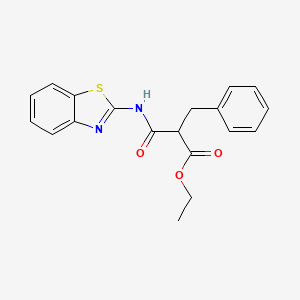 molecular formula C19H18N2O3S B5169218 Ethyl 2-[(1,3-benzothiazol-2-YL)carbamoyl]-3-phenylpropanoate 