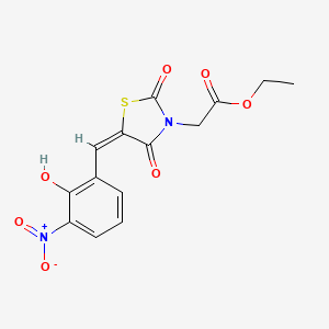 molecular formula C14H12N2O7S B5169301 ethyl [(5E)-5-(2-hydroxy-3-nitrobenzylidene)-2,4-dioxo-1,3-thiazolidin-3-yl]acetate 