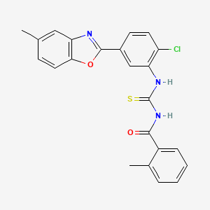 molecular formula C23H18ClN3O2S B5169375 N-{[2-chloro-5-(5-methyl-1,3-benzoxazol-2-yl)phenyl]carbamothioyl}-2-methylbenzamide 