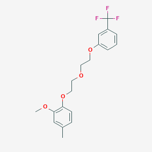 molecular formula C19H21F3O4 B5169733 2-Methoxy-4-methyl-1-[2-[2-[3-(trifluoromethyl)phenoxy]ethoxy]ethoxy]benzene 