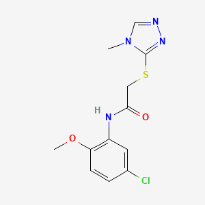 molecular formula C12H13ClN4O2S B5169940 N-(5-chloro-2-methoxyphenyl)-2-[(4-methyl-4H-1,2,4-triazol-3-yl)sulfanyl]acetamide 