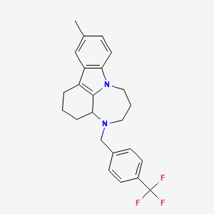 molecular formula C24H25F3N2 B5170100 14-Methyl-6-[[4-(trifluoromethyl)phenyl]methyl]-6,10-diazatetracyclo[8.6.1.05,17.011,16]heptadeca-1(17),11(16),12,14-tetraene 