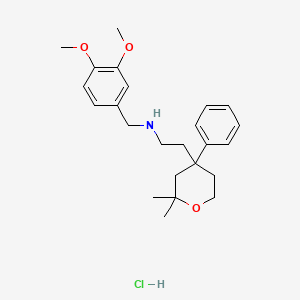 molecular formula C24H34ClNO3 B5170107 N-[(3,4-dimethoxyphenyl)methyl]-2-(2,2-dimethyl-4-phenyloxan-4-yl)ethanamine;hydrochloride 