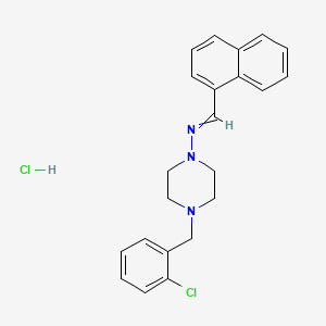 molecular formula C22H23Cl2N3 B5170306 N-[4-[(2-chlorophenyl)methyl]piperazin-1-yl]-1-naphthalen-1-ylmethanimine;hydrochloride 