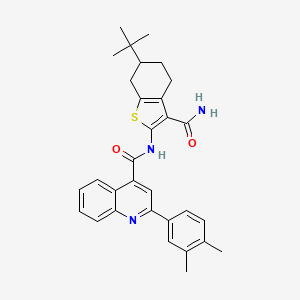 molecular formula C31H33N3O2S B5170335 N-(6-tert-butyl-3-carbamoyl-4,5,6,7-tetrahydro-1-benzothiophen-2-yl)-2-(3,4-dimethylphenyl)quinoline-4-carboxamide 