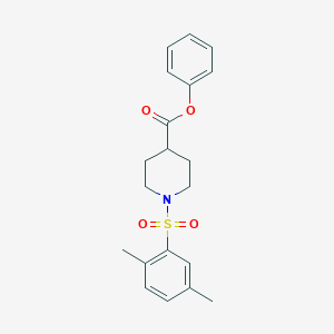 molecular formula C20H23NO4S B5170773 Phenyl 1-(2,5-dimethylphenyl)sulfonylpiperidine-4-carboxylate 