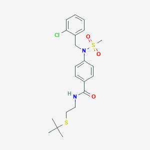molecular formula C21H27ClN2O3S2 B5170853 N-[2-(tert-butylsulfanyl)ethyl]-4-[(2-chlorobenzyl)(methylsulfonyl)amino]benzamide 