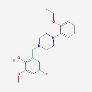 molecular formula C20H25BrN2O3 B5170979 4-Bromo-2-[[4-(2-ethoxyphenyl)piperazin-1-yl]methyl]-6-methoxyphenol 