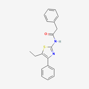 molecular formula C19H18N2OS B5171035 N-(5-ETHYL-4-PHENYL-13-THIAZOL-2-YL)-2-PHENYLACETAMIDE 
