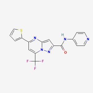 molecular formula C17H10F3N5OS B5171133 N-pyridin-4-yl-5-thiophen-2-yl-7-(trifluoromethyl)pyrazolo[1,5-a]pyrimidine-2-carboxamide 