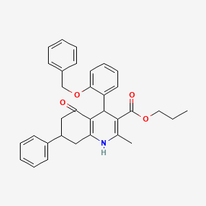 molecular formula C33H33NO4 B5171175 Propyl 4-[2-(benzyloxy)phenyl]-2-methyl-5-oxo-7-phenyl-1,4,5,6,7,8-hexahydroquinoline-3-carboxylate 