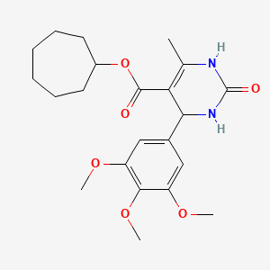 molecular formula C22H30N2O6 B5171449 Cycloheptyl 6-methyl-2-oxo-4-(3,4,5-trimethoxyphenyl)-1,2,3,4-tetrahydropyrimidine-5-carboxylate 