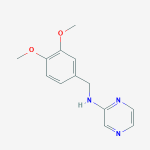 molecular formula C13H15N3O2 B5171456 N-[(3,4-dimethoxyphenyl)methyl]pyrazin-2-amine 