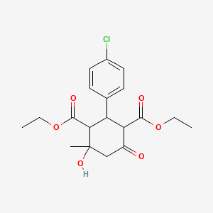 molecular formula C19H23ClO6 B5171642 Diethyl 2-(4-chlorophenyl)-4-hydroxy-4-methyl-6-oxocyclohexane-1,3-dicarboxylate CAS No. 294194-13-1