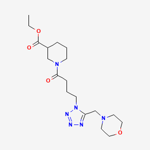 molecular formula C18H30N6O4 B5171646 Ethyl 1-[4-[5-(morpholin-4-ylmethyl)tetrazol-1-yl]butanoyl]piperidine-3-carboxylate 