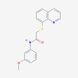molecular formula C18H16N2O2S B5171855 N-(3-methoxyphenyl)-2-quinolin-8-ylsulfanylacetamide 