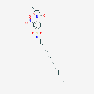 molecular formula C27H43N3O6S B051719 N-Hexadecyl-N-methyl-4-(5-methyl-3-oxo-1,2-oxazol-2(3H)-yl)-3-nitrobenzene-1-sulfonamide CAS No. 119116-46-0