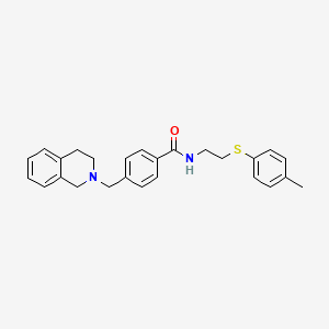 molecular formula C26H28N2OS B5171952 N-{2-[(4-METHYLPHENYL)SULFANYL]ETHYL}-4-[(1,2,3,4-TETRAHYDROISOQUINOLIN-2-YL)METHYL]BENZAMIDE 