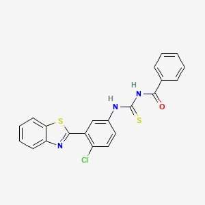 molecular formula C21H14ClN3OS2 B5171978 N-{[3-(1,3-benzothiazol-2-yl)-4-chlorophenyl]carbamothioyl}benzamide 