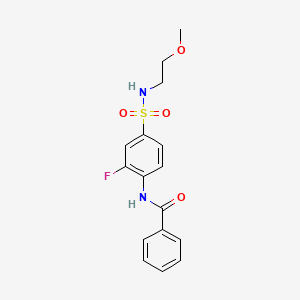 molecular formula C16H17FN2O4S B5172087 N-[2-fluoro-4-(2-methoxyethylsulfamoyl)phenyl]benzamide 