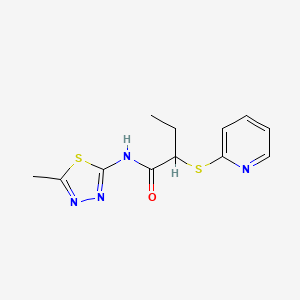 molecular formula C12H14N4OS2 B5172113 N-(5-methyl-1,3,4-thiadiazol-2-yl)-2-(2-pyridinylsulfanyl)butanamide 