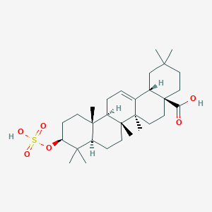 molecular formula C30H48O6S B051723 (4aS,6aR,6aS,6bR,8aR,10S,12aR,14bS)-2,2,6a,6b,9,9,12a-heptamethyl-10-sulfooxy-1,3,4,5,6,6a,7,8,8a,10,11,12,13,14b-tetradecahydropicene-4a-carboxylic acid CAS No. 99124-03-5
