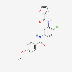 molecular formula C21H19ClN2O4 B5172446 N-[2-chloro-5-[(4-propoxybenzoyl)amino]phenyl]furan-2-carboxamide 