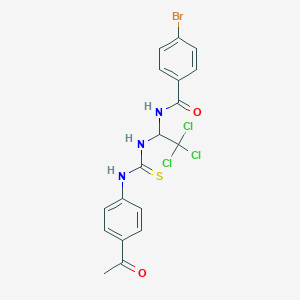 molecular formula C18H15BrCl3N3O2S B5172491 N(1-(((4-ACETYLANILINO)CARBOTHIOYL)AMINO)-2,2,2-TRICHLOROETHYL)-4-BROMOBENZAMIDE CAS No. 303062-67-1