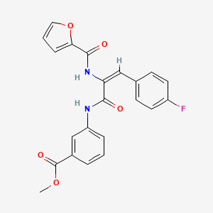 molecular formula C22H17FN2O5 B5172530 methyl 3-[[(E)-3-(4-fluorophenyl)-2-(furan-2-carbonylamino)prop-2-enoyl]amino]benzoate 