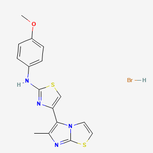 molecular formula C16H15BrN4OS2 B5172684 N-(4-methoxyphenyl)-4-(6-methylimidazo[2,1-b][1,3]thiazol-5-yl)-1,3-thiazol-2-amine;hydrobromide 